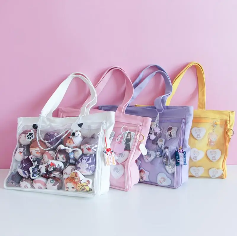 Стильная Милая Сумочка для девочек kawaii Прозрачная сумка Школьные сумки