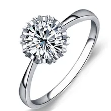 HOT 2016 New Women Silver Plated Crystal Ring Bridal Wedding Engagement Gothic Crown Zircon Gem Alloy Ring Jewelry