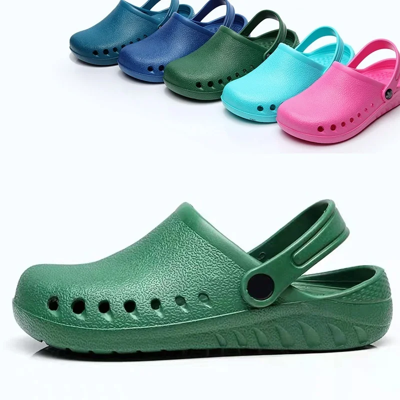 

Unisex Scrub Shoes Surgery Shoes with A Back Strap Garden Clogs Lightweight EVA Nurse Shoes Breathable Slip on Shoes