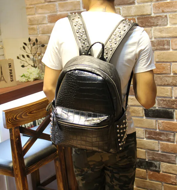 rivet leather backpack8