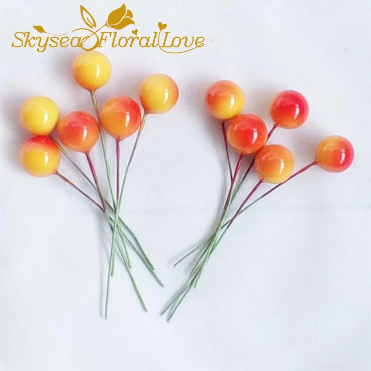 

Small Berries Artificial Flower red cherry Stamen Pearlized Fake Foam Fruit Wedding Christmas Decorative for Home/Wedding/Manor