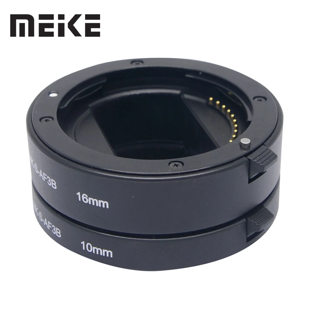 Ceny Meike automatyczne ustawianie ostrości pierścienie pośrednie makro dla Sony E do montażu na A6500 A7 A7II A7III A9 NEX 7 NEX 6 NEX 5R NEX 3N NEX 5N A6400 A6600 A6000