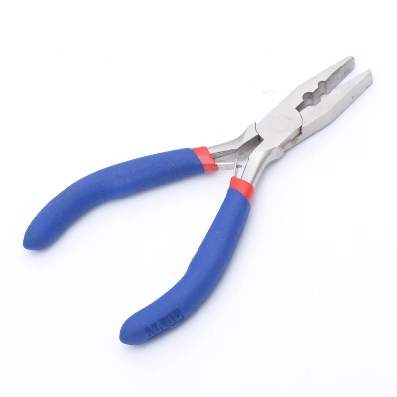 Mini Hair Pliers Two Hole Blue Handle Micro Ring Hair Extensions Hair