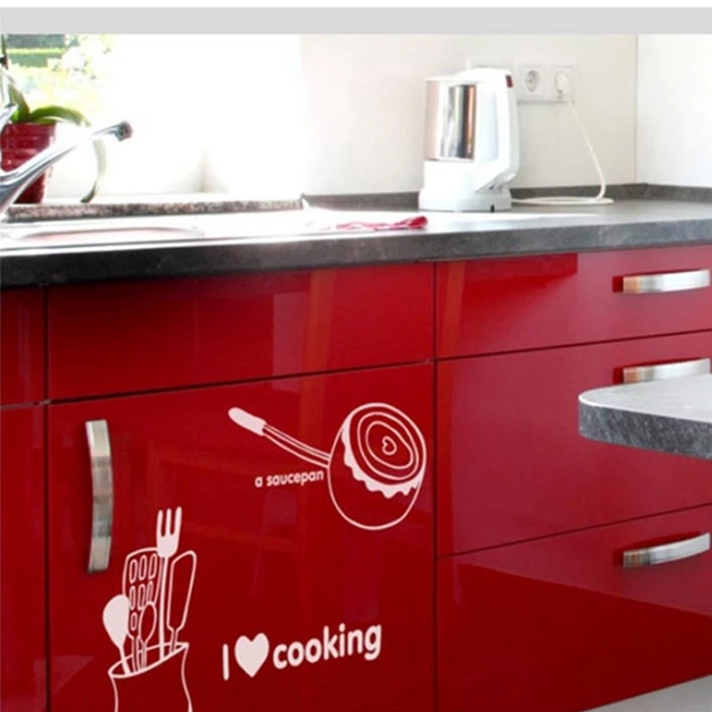 Waterproof&IOPP dining/kitchen decorative wall stickers , love cooking kitchen decoration decals free shipping,kit05