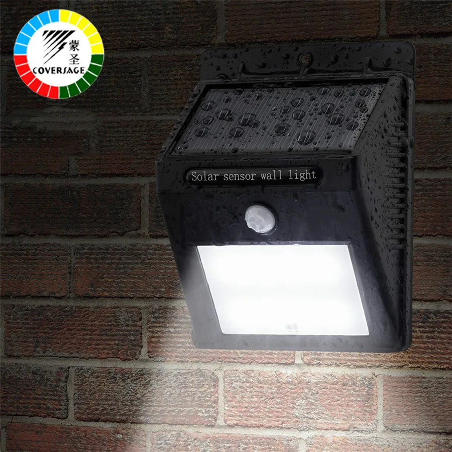 Coversage 12 LED solar al aire libre iluminación luz auto motion sensor de luz impermeable IP64 energía led pared luces jardín porche lámpara