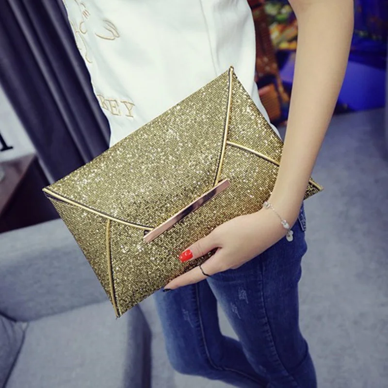 Women Clutch Bag Glitter Sequin Evening Party Bags Female Tote Messenger Bags Ladies Envelope Handbag For Shopping Phone SS0422 (1)