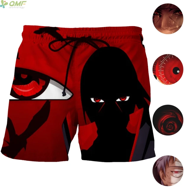 itachi uchiha mangekyou sharingan 3d print men casual shorts fashion