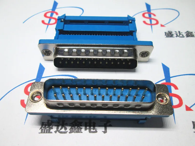 2pcs DB25 25 Pin Male Parallel IDC Crimp Connector for Flat Ribbon