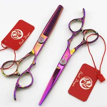 Toppest 6 ''Слива ручкой Парикмахерского Ножницы с мешком JP 440C 62HRC дома и салон Резка Ножницы филировочные ножницы Ножницы для волос