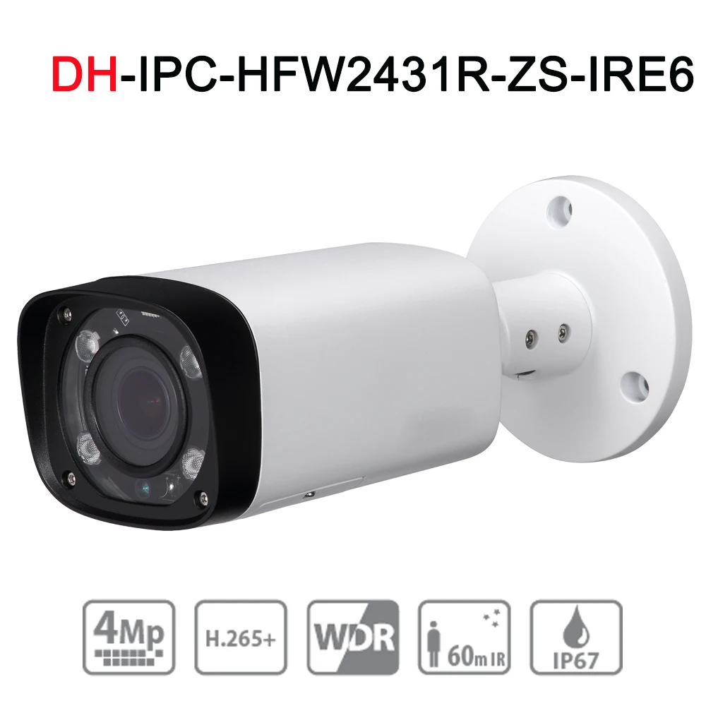 

DH IPC-HFW2431R-ZS-IRE6 IP Camera Motorized 2.7mm~12mm With 16X Digistal Zoom Support SD Card slot Security CCTV Camera