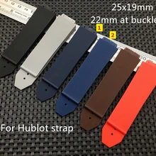 25*19 мм натуральный силиконовый резиновый ремешок для Hublot, ремешок для большого взрыва, мужской ремешок для часов, ремешок для часов, с логотипом, разворачивается, Мужская Т-образная застежка