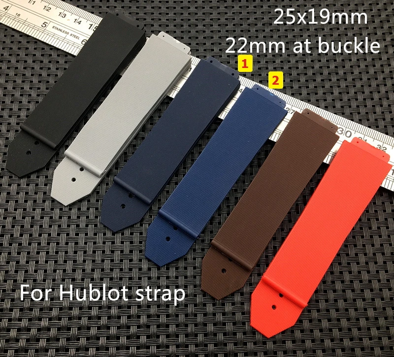 25*17mm Nature Silicone Rubber Watchband Strap For Hublot BIG BANG 