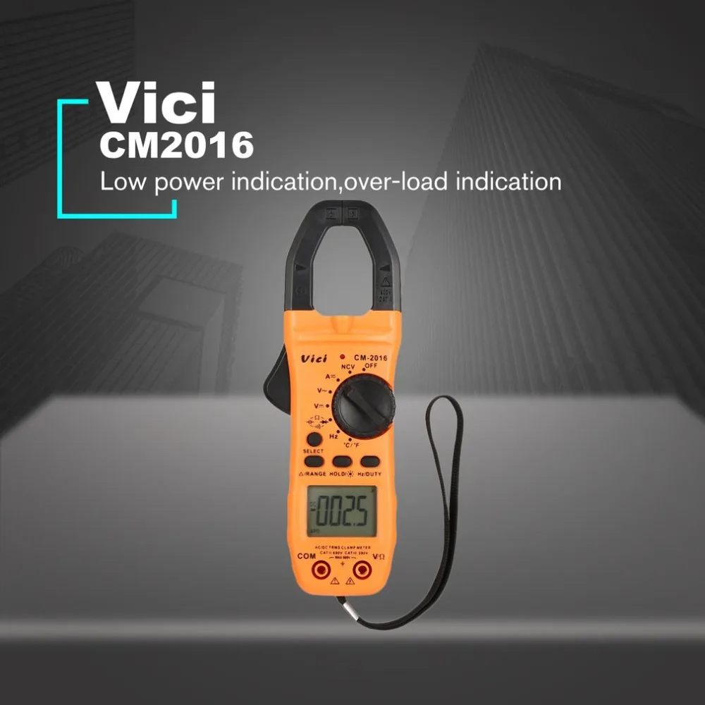 Vici CM-2016 Ручной цифровой клещи мультиметр AC/DC напряжение тока Ом NCV тестер