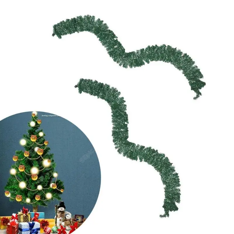 Рождественские товары decorazioni natale 270 см украшения дерева из синтетического ротанга Толстая мишура зеленая гирлянда вечерние украшения