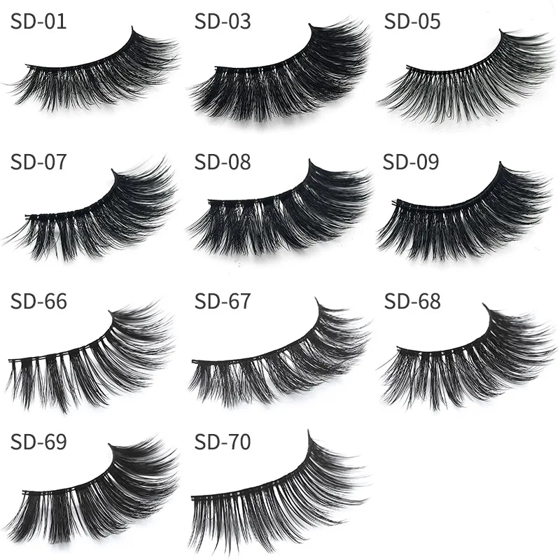 Wholesale Eyelashes 50Pairs 3D Mink Lashes Luxury Hand Made Mink Lash Long Lasting Volume Lashes Extension False Eyelashes Free