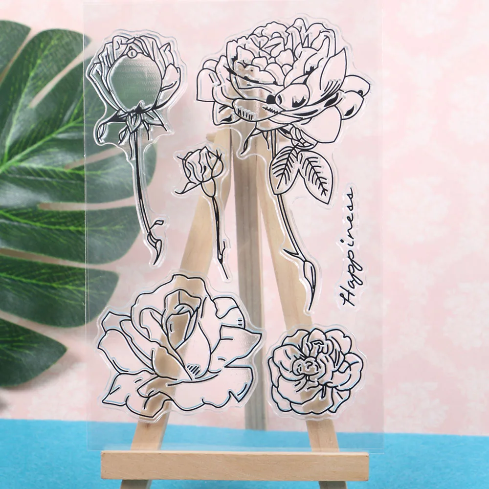 

Rose Flowers Transparent Clear Stamps For Scrapbooking Flower Stamps Diy Photo Album Card Craft