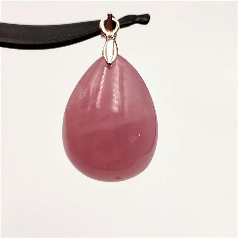

Natural Rose Quartz Pendant For Women Men Anniversary Party Gifts 26x20x14mm Gemstone Water Drop Pink Crystal Necklace Pendant