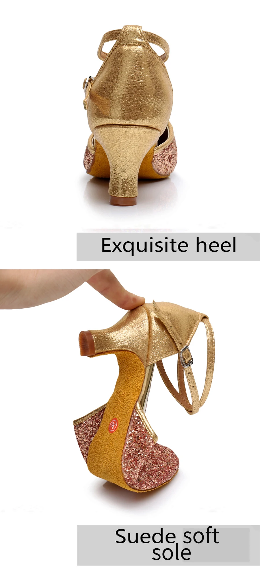 Alharbi Туфли для латинских танцев для Для женщин девочек Танго бальных танцевальные, на высоком каблуке мягкие туфли для танцев 5/7 см Обувь для танцев