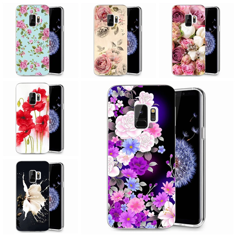Для Samsung Galaxy S9 S9Plus S8 Plus S7 edge J720 A3 A5 2016 2017 TPU цветной мягкий чехол с цветочным узором