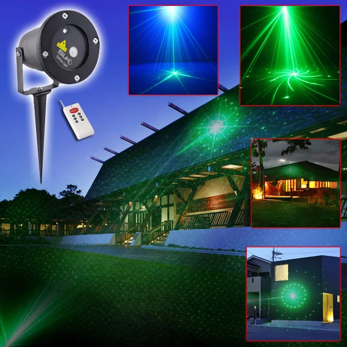 

SUNY Remote Outdoor Indoor 12 Patterns Green Blue Laser Blue LED Landscape Lighting Outside Xmas Home Light House Waterproof