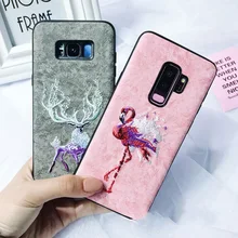 3D с вышитой собачкой чехол для samsung Galaxy S9 S8 Plus Note 8 ручной работы с рисунком дракона олень Cran чехол на заднюю панель для телефона Funda Coque