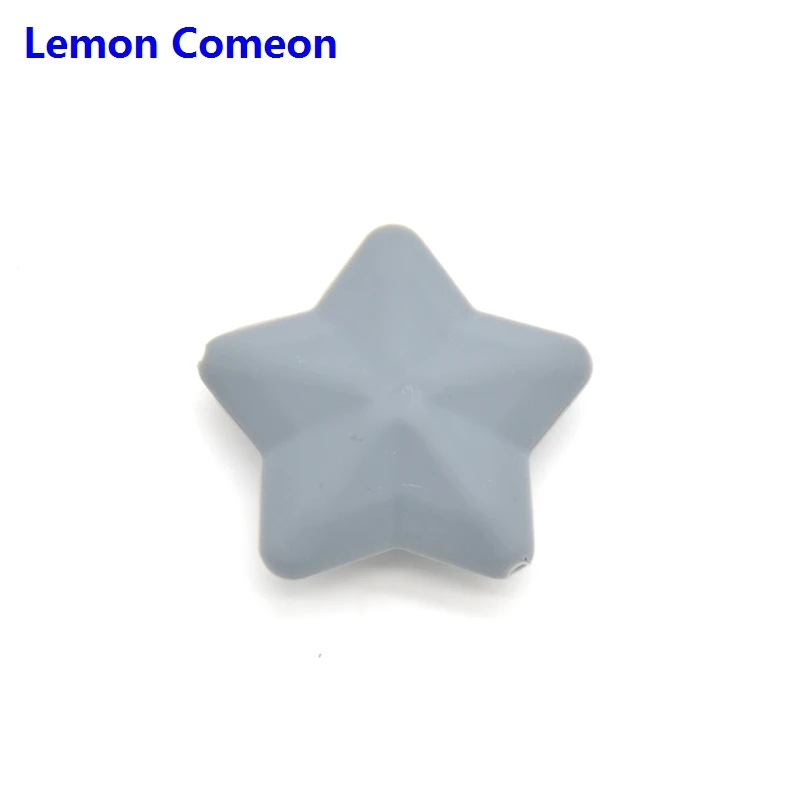 Lemon Comeon, 5 шт., силиконовая звезда, BPA бесплатно, силиконовые бусины, игрушка для грызунов, подарок для медсестры, сделай сам, цепочка для соски, ожерелье, прорезыватель, аксессуары - Цвет: 6