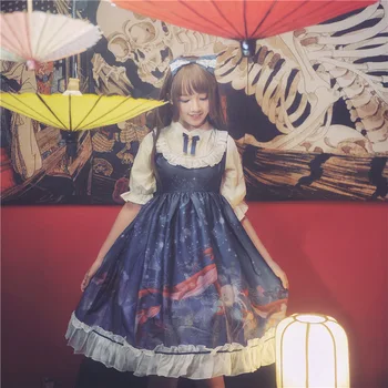 

2019 Real Sale New Created In The Spring And Autumn Of 2019, Japanese Soft Girl Lolita Students Fake Two Short-sleeved Dresses