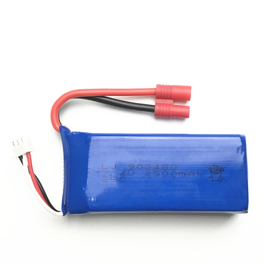 Syma X8G 7,4 v 2500MAH части зарядного устройства батарея Syma X8HC X8HW X8HG RC Квадрокоптер части зарядное устройство+ 1 до 3 провода+ 3* батарея EU/US вилка