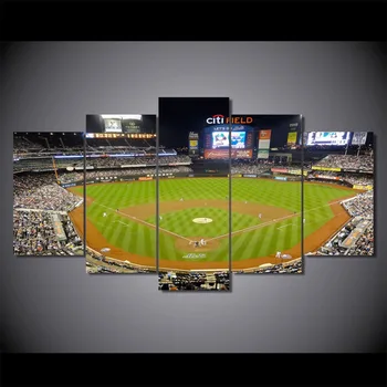 

5 Panel CITI FIELD NEW YORK METS Printed Painting For Living Room Wall Art Home HD Decor Picture