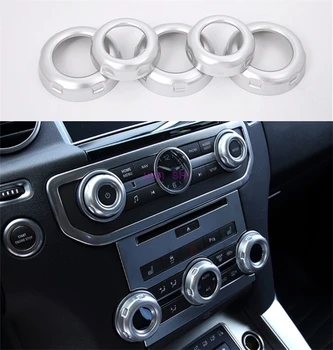 

5pcs ABS Chrome Car Air Conditioner Knob Decoration Cover Car-styling For Land Rover Discovery 4 Range Rover Sport Car Accessory