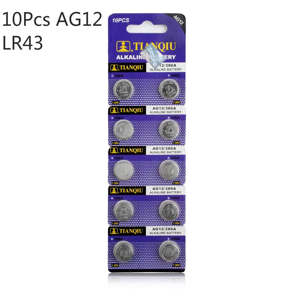 10 шт. щелочные батарейки 1 55 в Ag12 SR43W R43 SR1142 SB-B8 V386 D386 260 S1142E GP386 SG12 LR43 386A LR1144 |