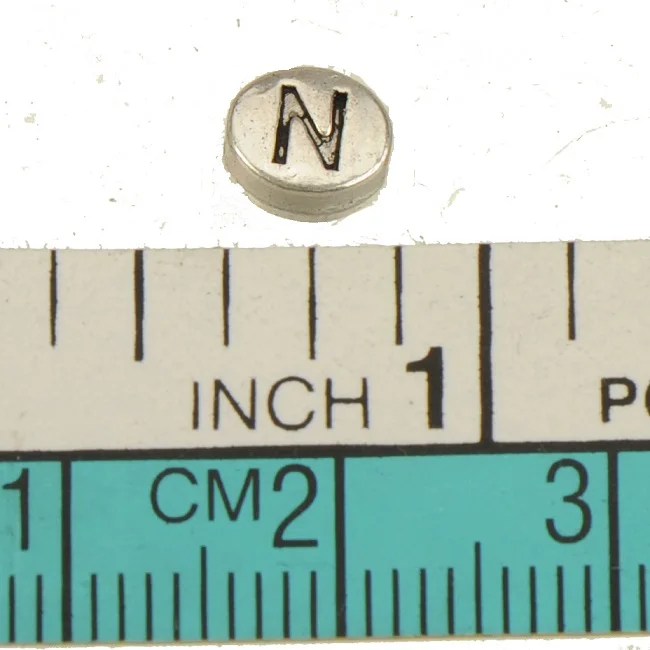 Бусины с алфавитом, подвески, браслет, ожерелье, ручная работа, овальная буква, 26, полная, а Б, плоская, серебряная, металлическая, Ювелирная фурнитура, 6*5*3 мм, 100 шт - Цвет: N