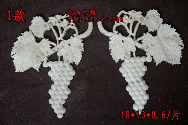 

Long flower door furniture applique fashion grape wood shavings decoration oafishness dongyang wood carving solid wood 2