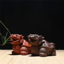 Аутентичная фиолетовая глина yixing чайник с узорами чисто ручной работы черепаха скульптура дракона чайный поднос аксессуары подарок на заказ