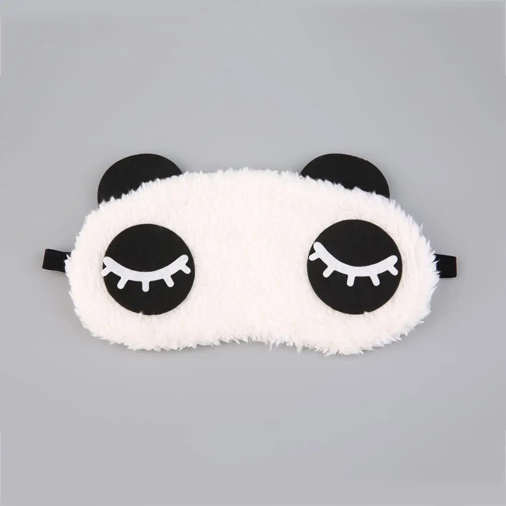Милый дизайн плюшевая панда лицо глаза Путешествия Спящая мягкая маска для глаз наглазная маска портативная повязка на глаза для сна