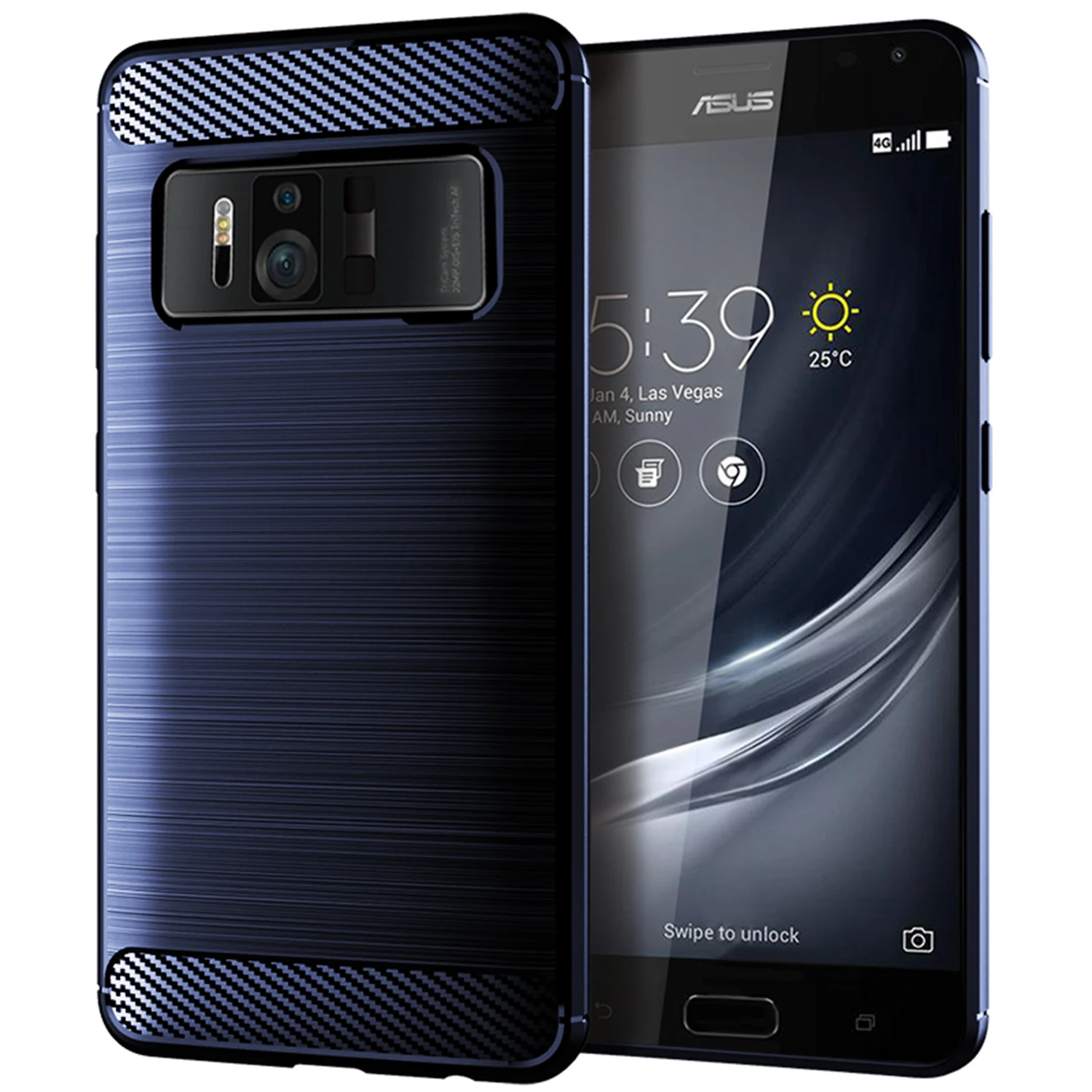 AZiMiYO Углеродное Волокно ТПУ силиконовый защитный чехол для ASUS ZenFone 4 Selfie Lite Pro ZB553KL