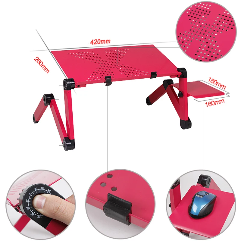  360 rolling mesa suporte para notebook stand for bed Folding Portalbe laptop table for bed with big