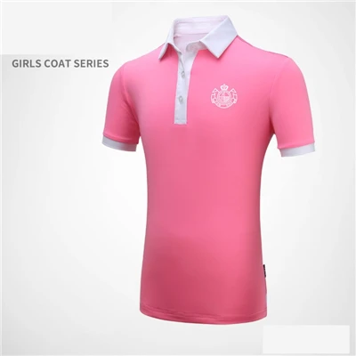 Pgm/быстросохнущая футболка для гольфа с короткими рукавами для девочек; детские топы; спортивная одежда; Летние футболки для девочек; дышащая облегающая одежда для гольфа; AA60454 - Цвет: Розовый