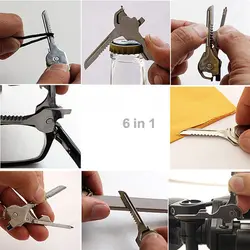 6 в 1 Универсальный ключи ножи нержавеющая сталь EDC Многофункциональный брелок для ключей утилита Кемпинг швейцарский карманный инструмент