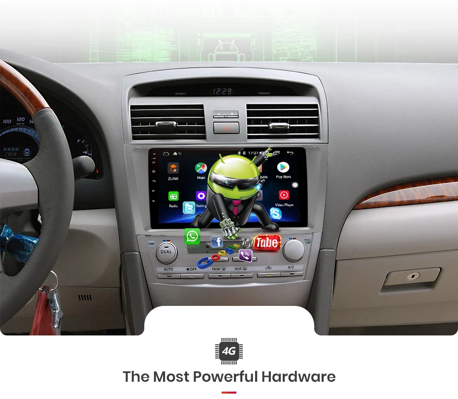 Excellent AWESAFE 2 Din 4+64GB Car Radio 9" HD Multimedia Player  GPS Touch Screen Auto audio Car Stereo For Toyota Camry 40 50 2007 2008 5