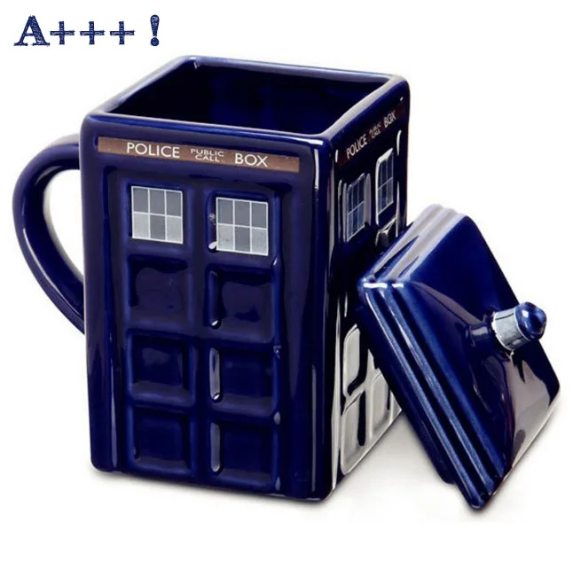 Free shipping Doctor Who Tardis Creative Police Box Mug Funny Ceramic Coffee Tea Cup For christmas