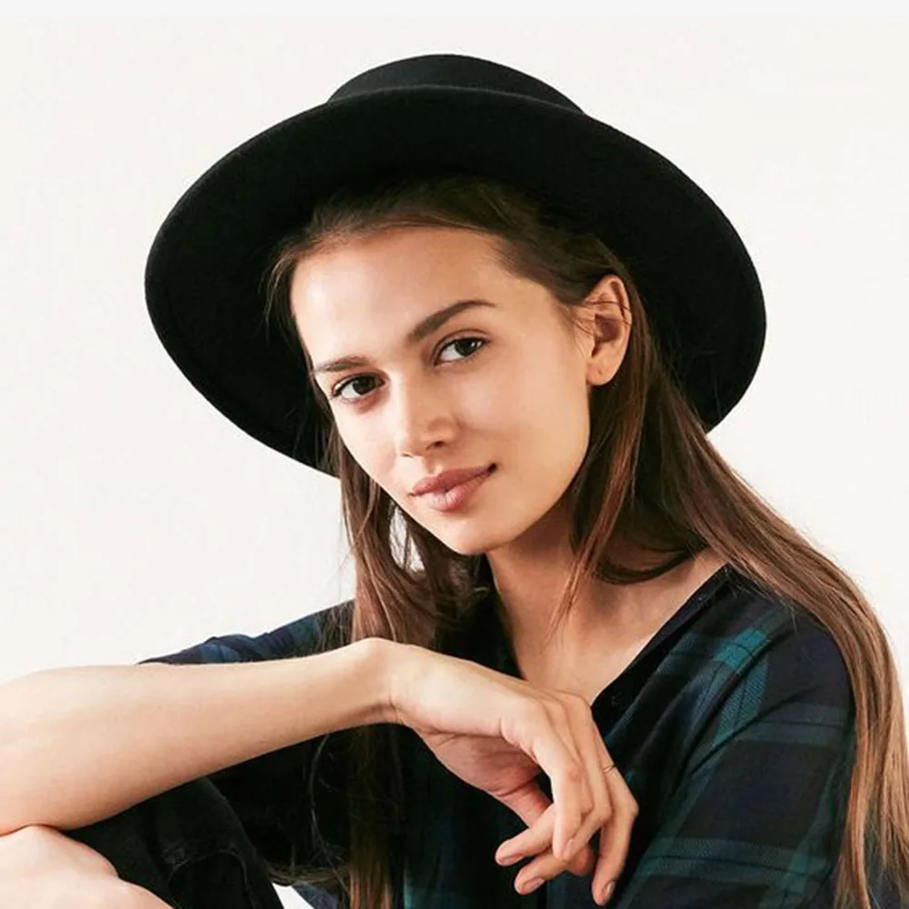 flat top felt hat