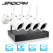 Saqicam 4CH Беспроводной безопасности Камера Системы H.265 CCTV WI-FI NVR Kit 4MP ИК Открытый Ночное видение Камера камера видеонаблюдения