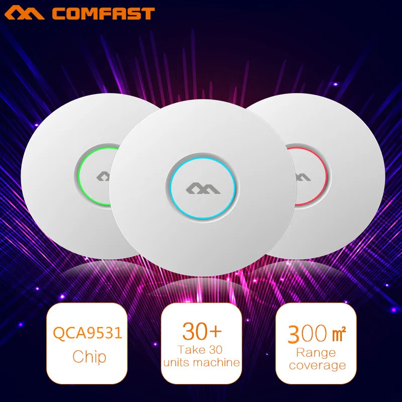 

2pcs COMFAST wireless indoor AP router 300Mbps Ceiling AP openwrt WiFi Access Point AP 6dbi antenna 48vpoe wi fi signal coverage