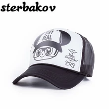 Новинка года; стильная сетчатая Кепка с рисунком из мультфильма; хип-хоп; Мужская и женская кепка; bboy gorras bones; бейсбольная шляпа; твердая шляпа