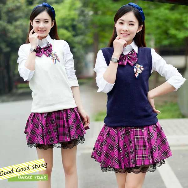 School uniform vest suit student dress uniforms suite Korean uniforms