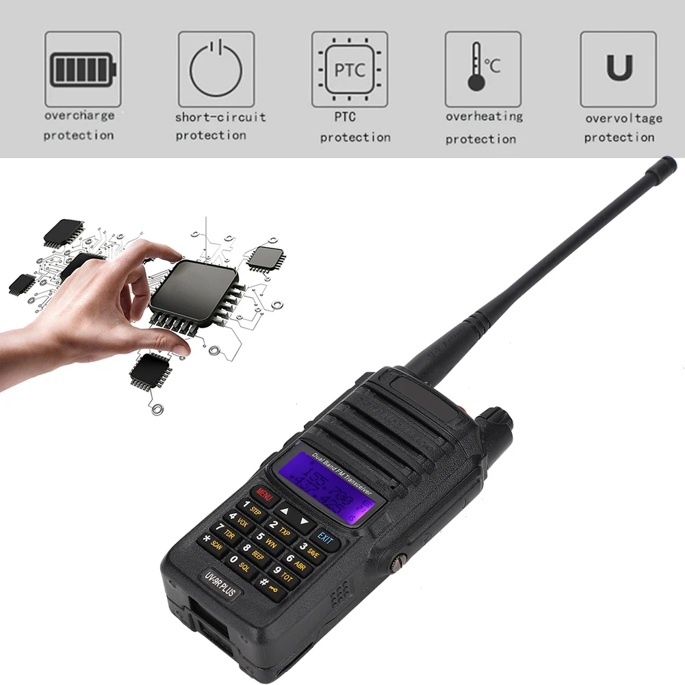 

SOONHUA Handheld Walkie Talkie Dual Band Two Way Radio Walkie Talkies 110-240V 15W With Earphone And Adapter For Baofeng