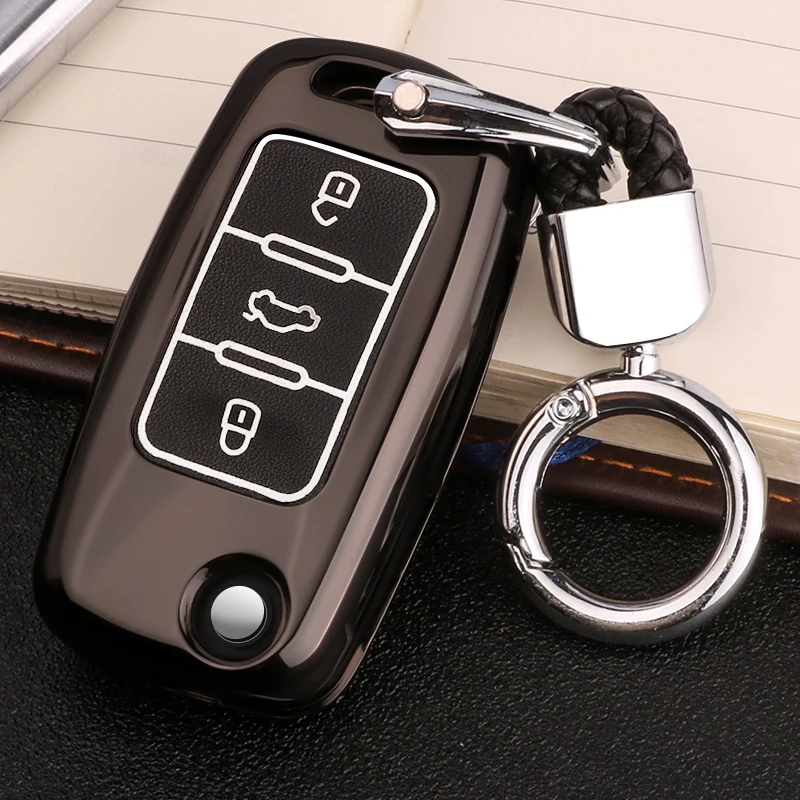 Buy Luminous Leather Car Key Cover Case For Volkswagen