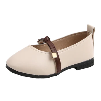 

Baby Girls leather shoes kids Loafers Shoes Girl Casual shoes Simple Retro Cute PrincessSolid Color Non-Slip Soft Bottom SP013