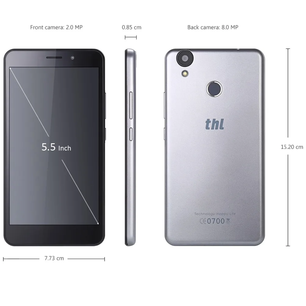 Оригинальный THL T9 Pro 5 дюйма MTK6737 Quad Core мобильный телефон с Android 6 0 отпечатков